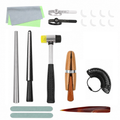 20-Piece Ring Sizer and Jewelry Repair Kit with Ring Mandrels, Finger Gauge Set, Measuring Tapes, Agate Burnisher, Rubber Hammer, Wooden Clamp and Polishing Cloths
